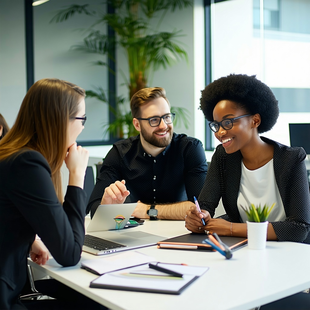 colleagues talking in office-1