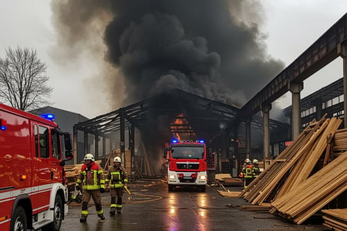 Brand bij houtbedrijf
